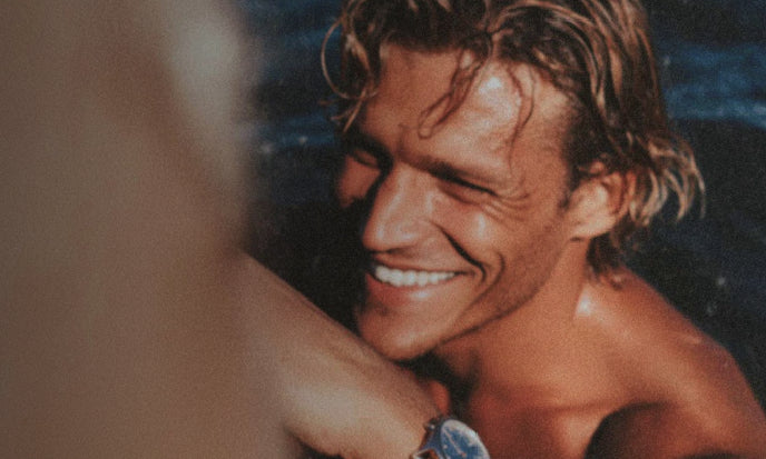 Close up shot of smiling man